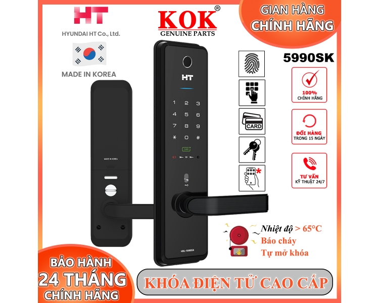 Khoá điện tử mở bằng thẻ từ, app điện thoại cho cửa gỗ, sắt