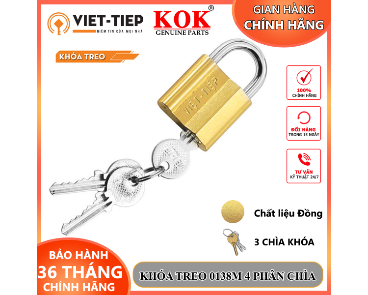 Khóa treo đồng 0138M