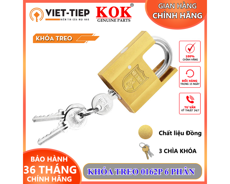 Khóa treo đồng bấm 0162P